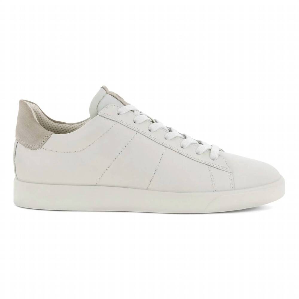 NEW ECCO men's street lite sneaker in white/gravel